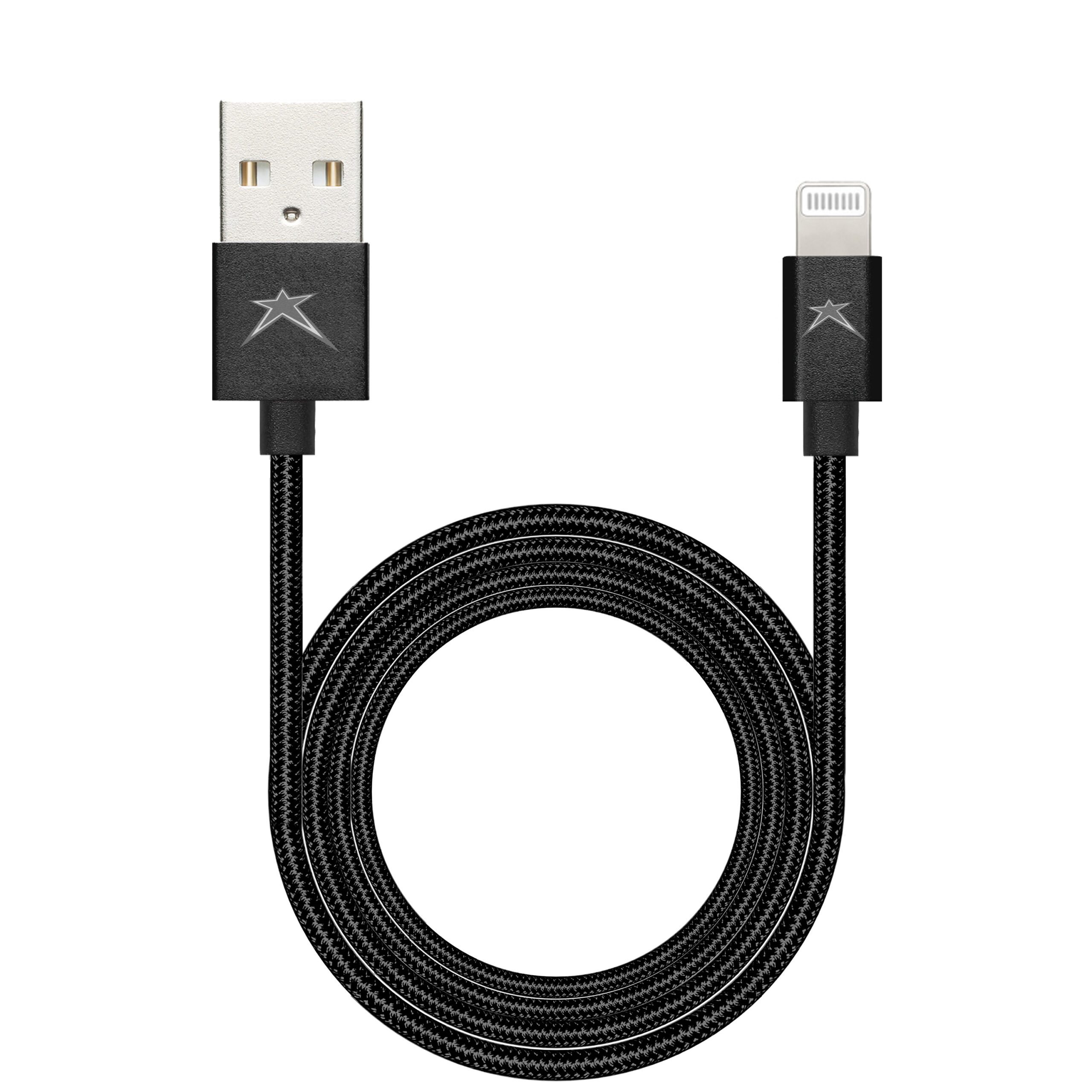 3 m (10 ft.) USB to Lightning Cable - Long iPhone / iPad / iPod Charger  Cable - Lightning to USB Cable - Apple MFi Certified - Black